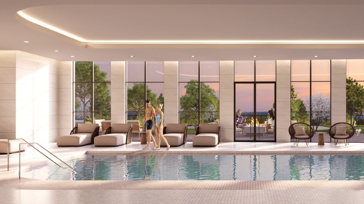A new Modern Condo development with top of the line amenities, including lobbies with concierges, pool amenities and fitness studios